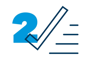 icon: 2 with check mark and lines