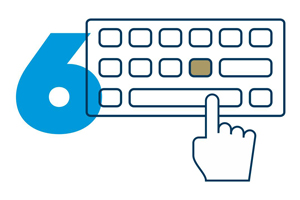 icon: 6 with keyboard