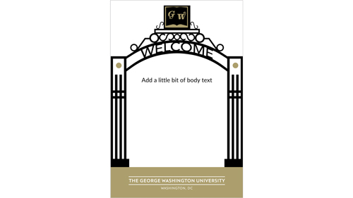 Welcome card example featuring silhouette of GW gate