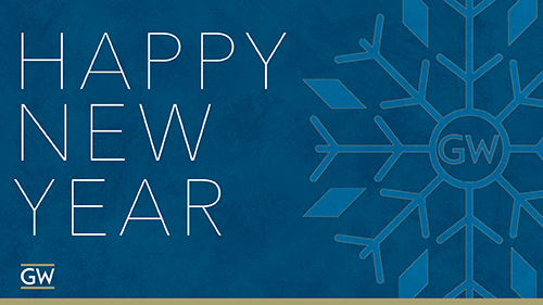Happy New Year email header with a snowflake on it