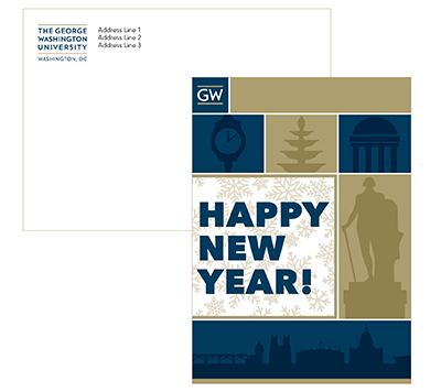 Happy new year printable card template