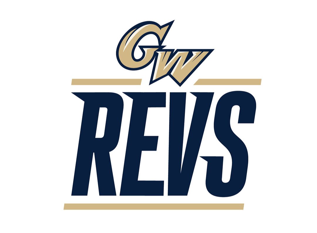 GW Revs logo stacked with a buff border over and under "REVS"
